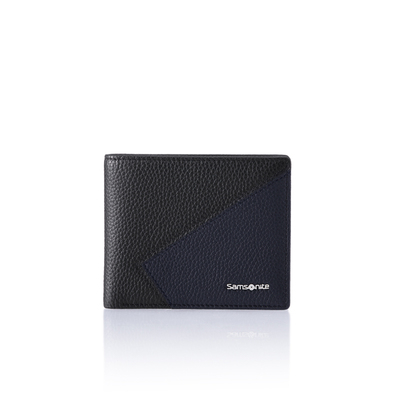 新秀丽荔枝纹牛皮革男士钱包撞色