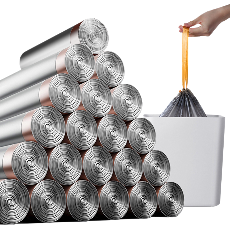 佳帮手加厚逸拉手提式垃圾袋家用厨房大号抽绳式办公室收口清洁袋