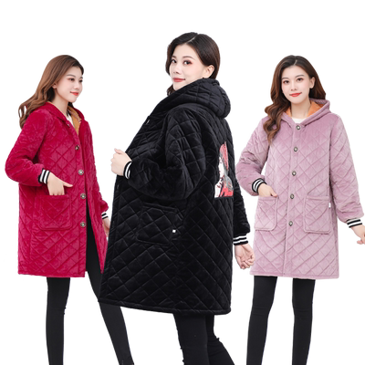 冬季保暖罩衣长袖加绒家居服围裙