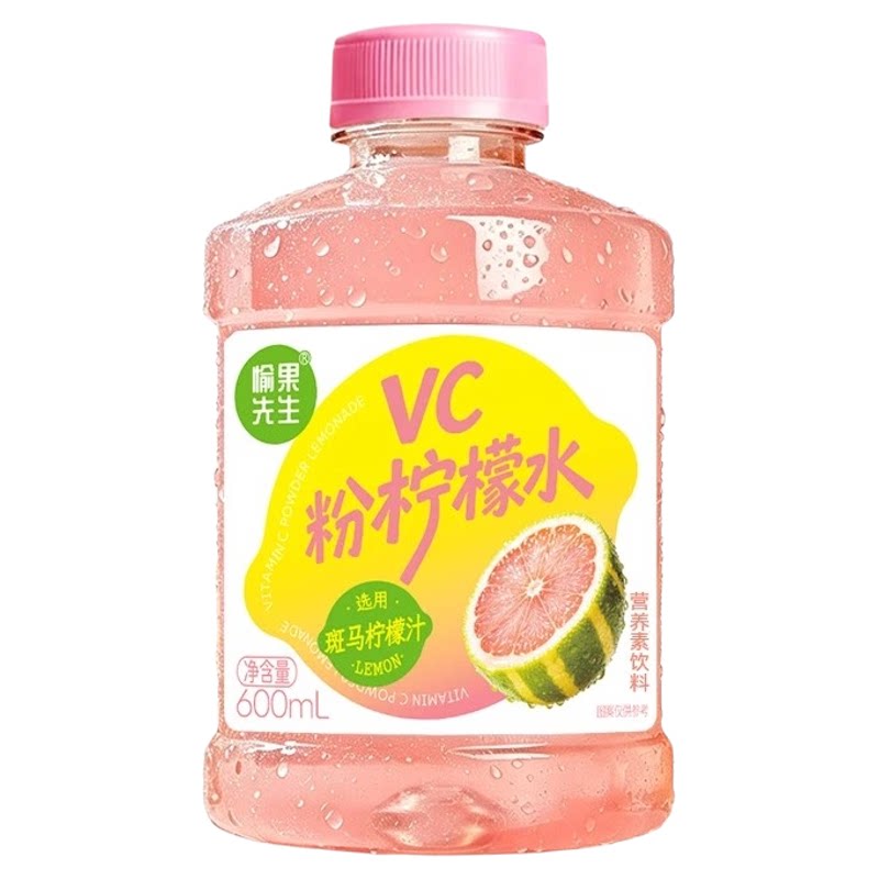 愉果先生VC粉柠檬水600ml*6瓶