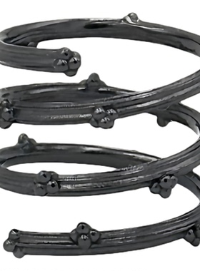 QuriouStone其石哥特风格螺旋多层缠绕小花戒指925纯银开口可调节