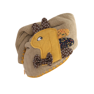 珊瑚绒加厚干发帽可爱搞怪卡通恐龙浴帽家用不掉毛吸水速干洗头帽