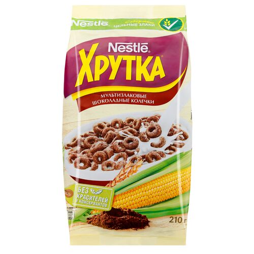 俄罗斯进口雀巢冲饮麦片即食儿童营养早餐进口玉米片巧克力圈麦片