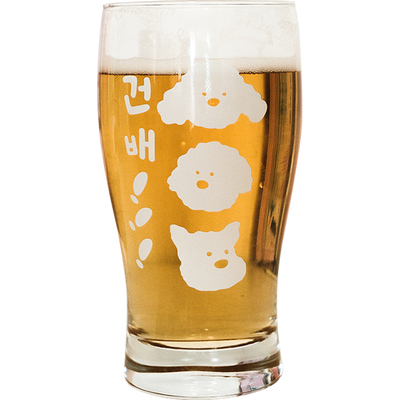 啤酒杯玻璃杯大容量韩式ins小狗