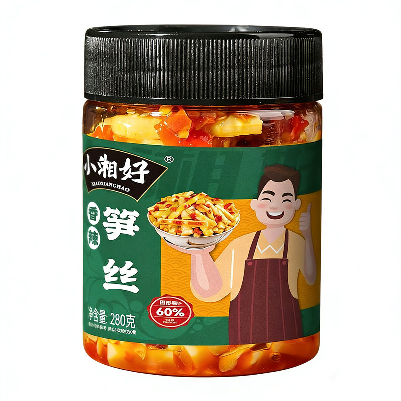 小湘好香辣笋丝湖南特产酸辣脆爽剁椒嫩笋尖腌制下饭菜辣椒酱解馋