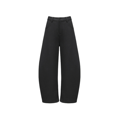 针织廓形弯刀裤宽松茧型休闲裤