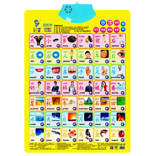 宝宝认字有声挂图儿童学拼音字母发声墙贴玩具幼儿早教唐诗三字经