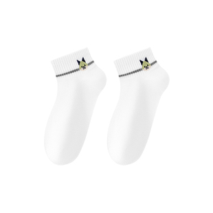 袜子女士夏季薄款短袜纯棉可爱卡通女款抗菌防臭防脚气日系中筒袜