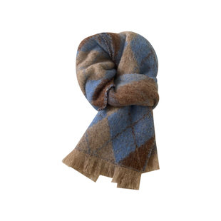 大被子~清冷灰色仿羊绒围巾女冬季学生日系加厚保暖围脖披肩一体