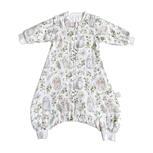 安旦秋冬睡袋婴儿二合一竹棉可拆卸袖宝宝四层夹棉睡衣安旦睡袋