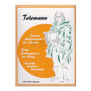 泰勒曼 简易钢琴名作 钢琴独奏 布达佩斯原版进口乐谱书 Telemann Georg Philipp EASY MASTER PIECES FOR PIANO Z 13452