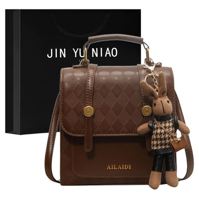 金玉鸟小众英伦复古双肩包女2024秋冬新款通勤斜挎包旅行背包实用