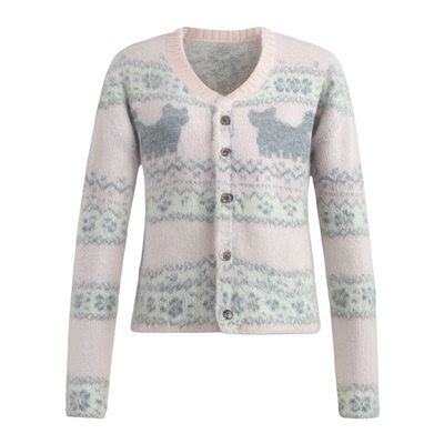 秋冬季宽松提花加厚费尔岛针织衫