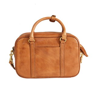 葱木 小众复古头层牛皮植鞣皮女包 真皮保龄球波士顿包斜挎手提包