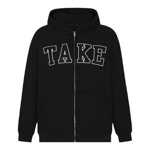 TC STORE TAKE CHANCES秋冬麂皮刺绣加绒拉链卫衣开衫外套潮男女