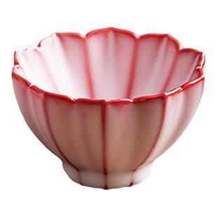 猪油冻汝窑单杯女荷花茶杯茶盏品茗杯主人杯花瓣杯粉色佳人莲花杯