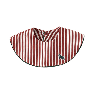 Oak mont新生儿口水巾宝宝辅食围嘴吸水条纹红色新年款可旋转围兜