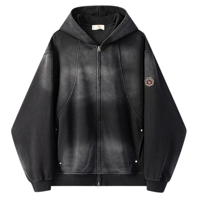 英国小狐狸手搽做旧连帽卫衣