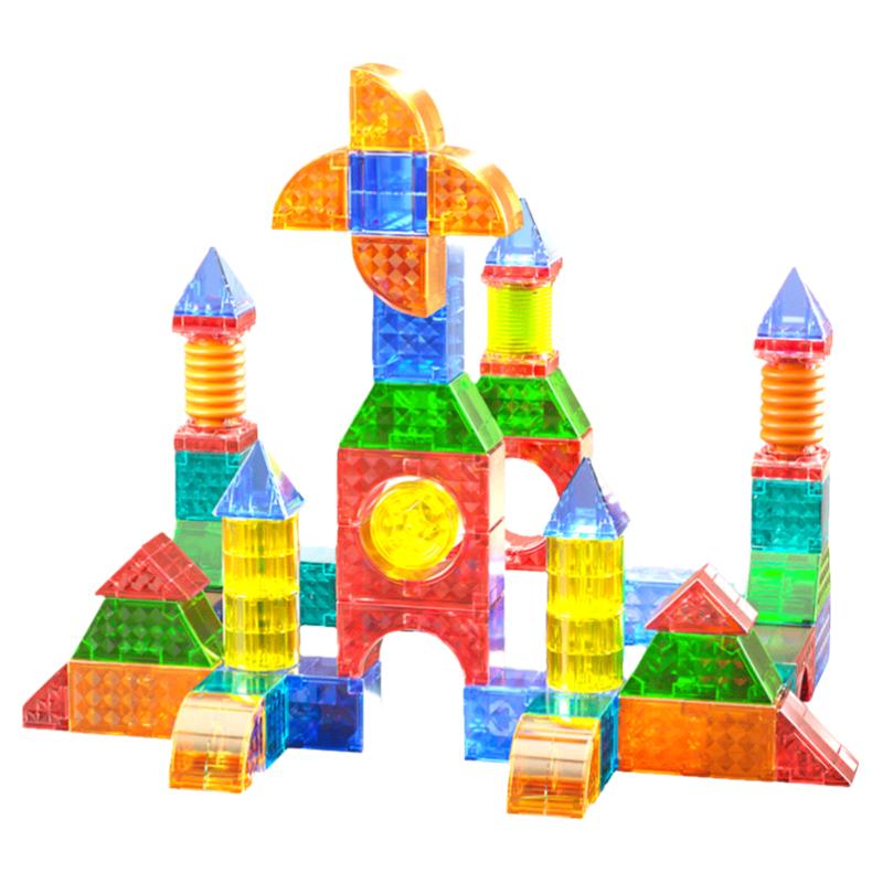 儿童磁力积木宝宝益智磁吸彩窗方块片百变立体几何拼装1到3岁玩具