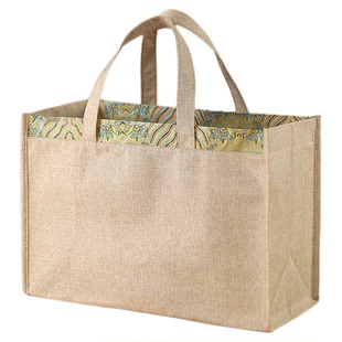 高级感麻布手提袋茶叶袋散茶茶饼普洱茶礼袋包装礼品袋商务袋通用