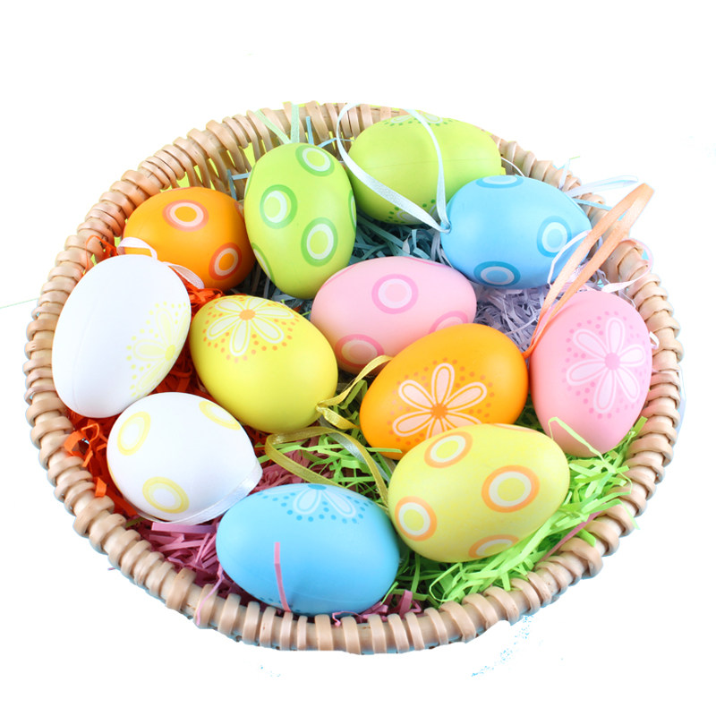 复活节彩蛋diy手工假鸡蛋儿童塑料复活蛋玩具仿真彩色画涂鸦彩绘