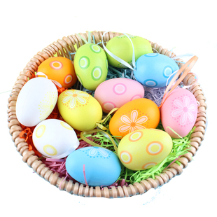 复活节彩蛋diy手工假鸡蛋儿童塑料复活蛋玩具仿真彩色画涂鸦彩绘