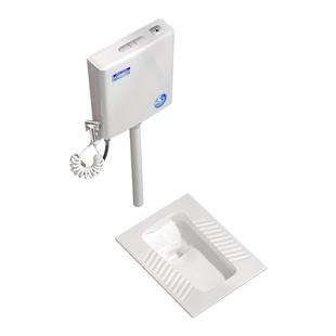 松鲸蹲便器家用陶瓷蹲便器水箱套装卫生间大便器蹲坑式蹲厕蹲盆