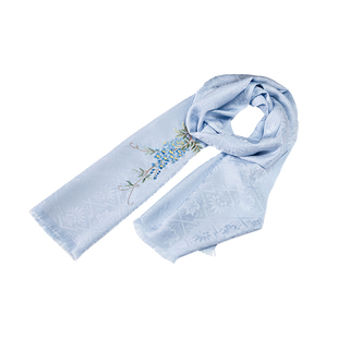 湘传礼湘绣桑蚕丝花罗款手工绣工艺围巾湖南伴手礼轻奢高档谢师礼