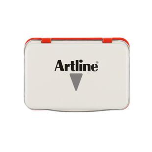 日本旗牌Artline雅丽特大号印台财务办公方形金属印台红色印泥盒蓝色黑色绿色可添加印油EHJ-4/EHJU-4