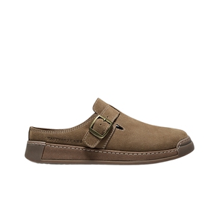 HauttonJeans厚底勃肯鞋男款包头半拖鞋2025新款真皮一脚蹬休闲鞋