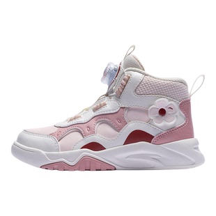 安踏儿童高帮板鞋女小童鞋子2025冬季新款休闲弧光运动鞋潮流童鞋