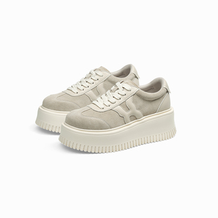 厚乳拿铁|蹀愫秋冬厚底松糕板鞋运动鞋德训鞋休闲鞋TA54568-51