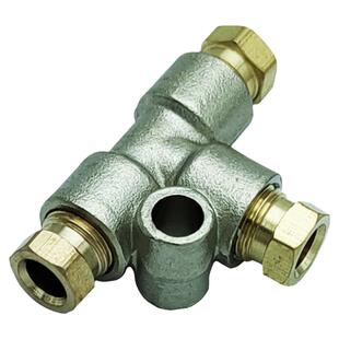 三通铜分配器 油路内卡连接机床润滑油管外螺纹固定三通铜接头