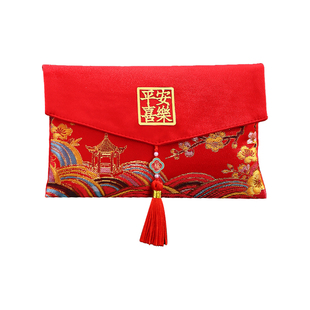 马年红包2026新款布艺万元封包新年通用利是封过年儿童压岁钱福袋