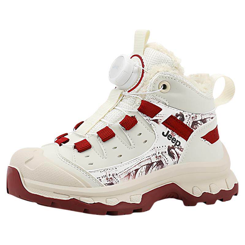 jeep儿童加绒运动鞋大棉鞋2025新款冬季男童女童防水防滑二棉鞋子