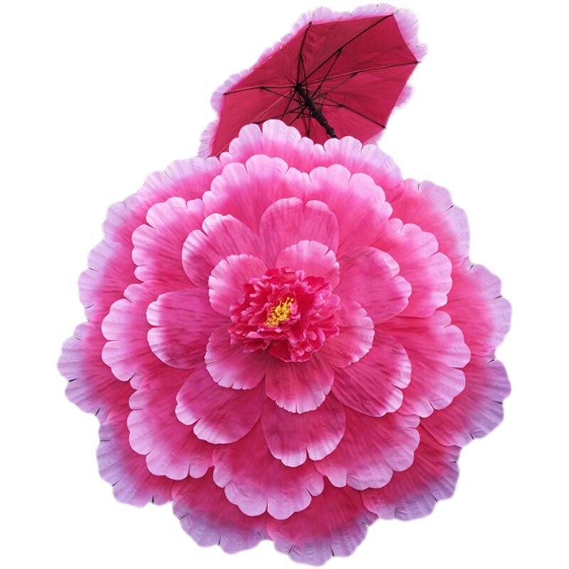 牡丹花伞儿童表演手拿花瓣伞开场舞蹈舞台道具运动会开幕式演出伞