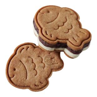 韩式卡通小鱼饼干模具宝宝辅食饼皮手工按压磨具微笑锦鲤烘焙工具