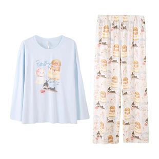 安之伴【巨柔软】睡衣女春秋季纯棉套装长袖家居服秋冬款休闲卡通
