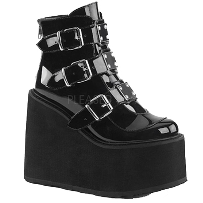 皮带扣美国踝靴拉链短筒靴