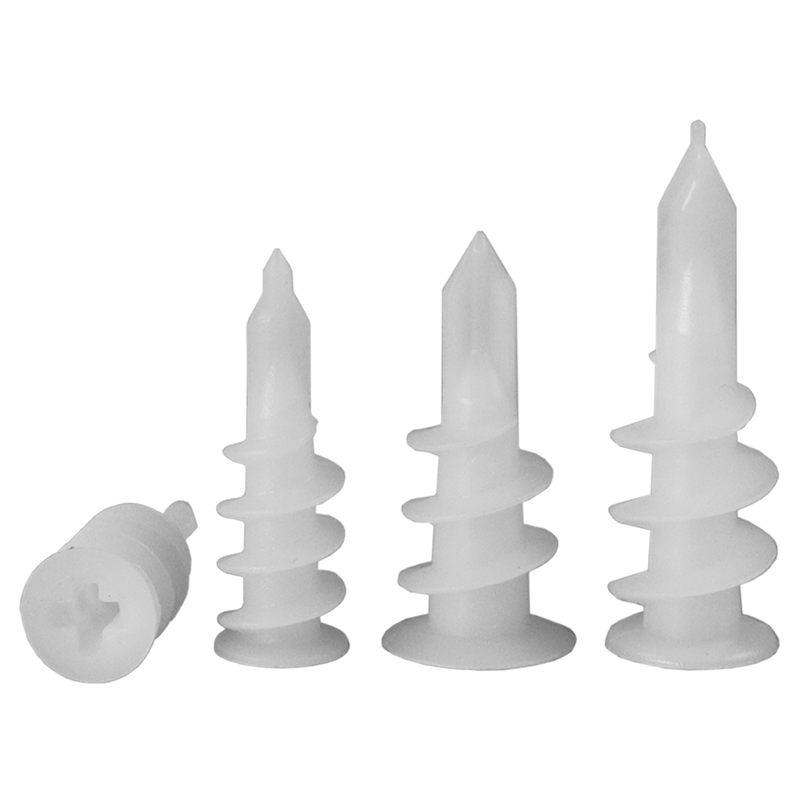 沪心尼龙石膏板膨胀螺丝螺旋拧入式石膏板飞机膨胀管涨塞窗帘专用