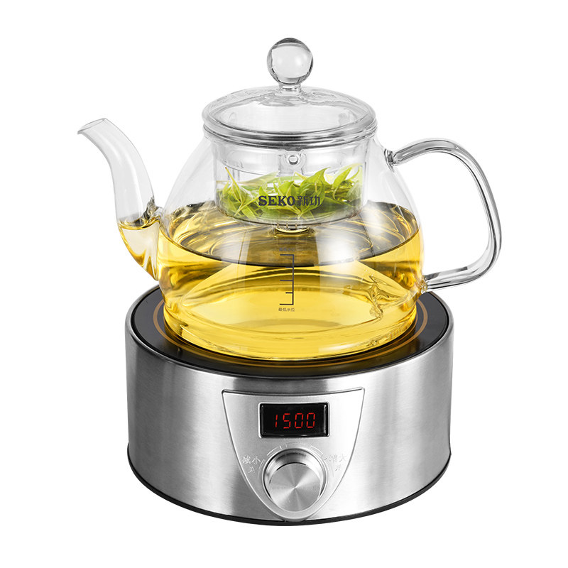 新功Q9A电陶炉蒸汽醒茶泡茶玻璃煮茶器喷淋式茶壶陶壶家用电茶炉