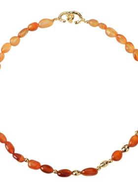 Tender Society夏日胶囊系列贝壳锤纹串珠红玛瑙项链