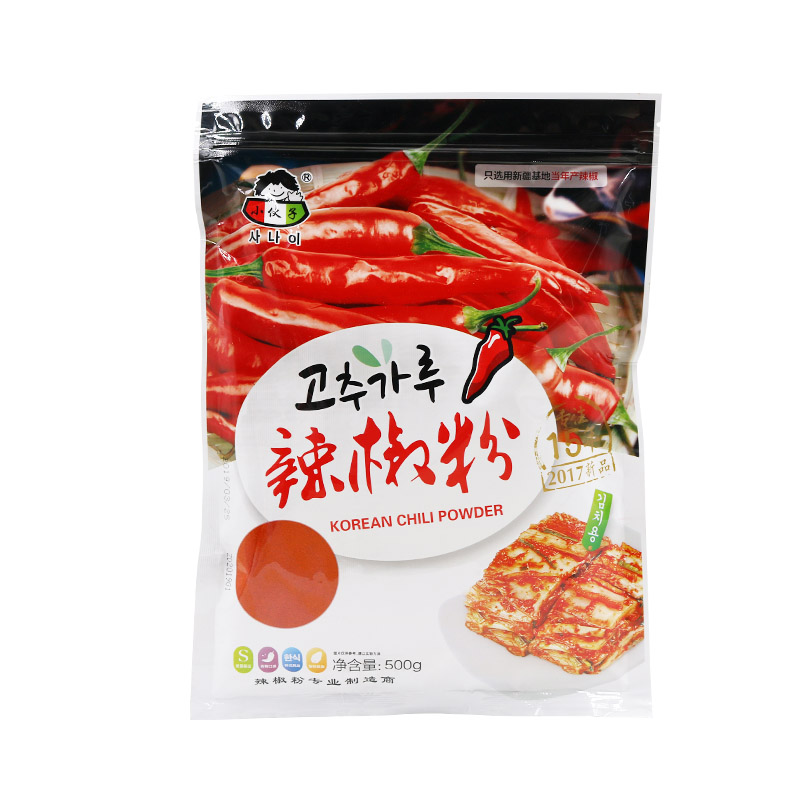 小伙子辣椒粉细500g韩国风味韩式料理泡菜用辣椒碎面辣白菜香微辣