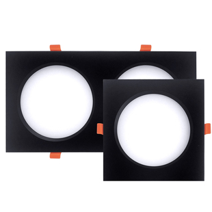 双头筒灯led天花灯嵌入式格栅吊顶斗胆灯射灯10x20长方形孔灯黑色