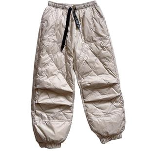 高级羽绒裤女2024新款宽松束脚白鸭绒时尚洋气百搭时髦九分裤冬季