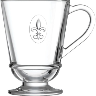 法国LA ROCHERE茶杯 法式风情带手柄玻璃马克杯热巧克力杯咖啡杯