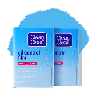 可伶可俐吸油纸蓝膜面部吸油面纸女男士控油面巾纸便携装60片*2包