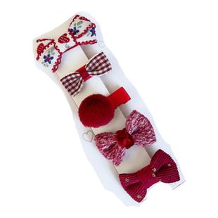 新年宝宝发夹包布蝴蝶结幼儿刘海发卡女童儿童发饰婴儿可爱头饰