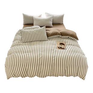 2026南通四件套纯棉全棉学生宿舍单人三件套简约男加厚被套床笠款