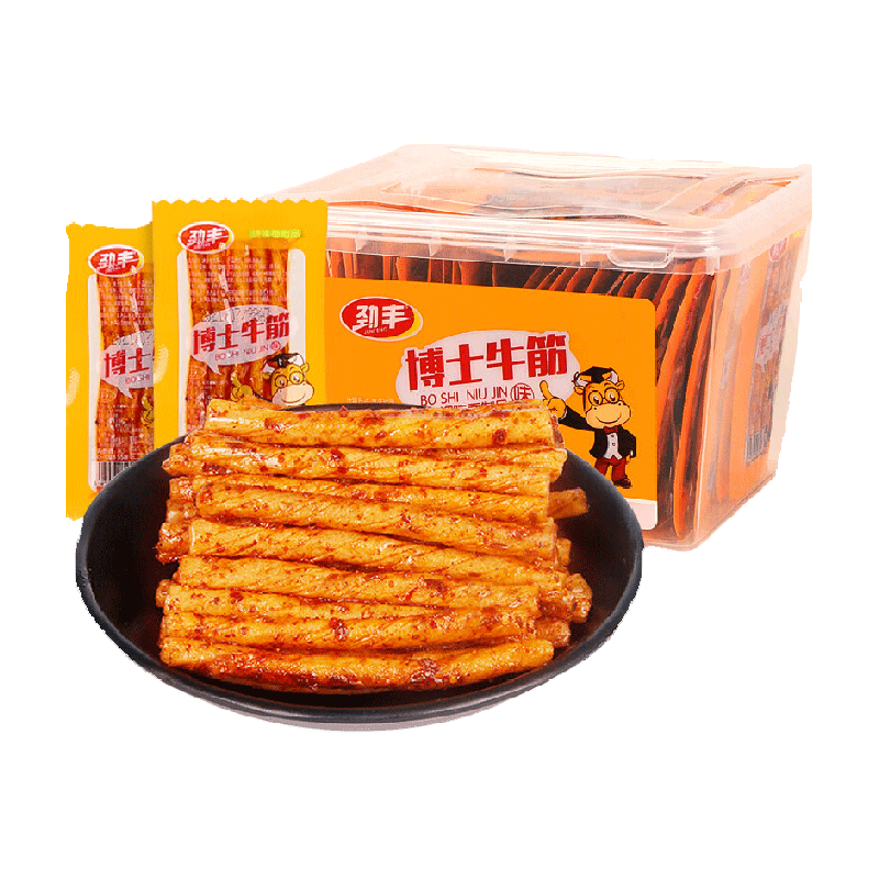 劲丰博士素牛筋面辣条998g香辣解馋儿时怀旧豆筋香辣休闲小吃零食